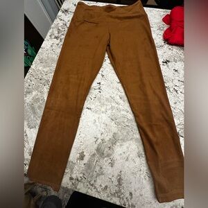 Natural Reflections Tan Suede Leggings